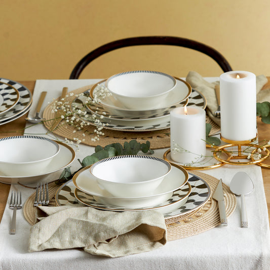 Karaca Phoenix 24 Piece Porcelain Dinnerware Set for 6 Person