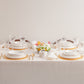 Streamline New Saturn, 59 Piece New Generation Bone Dinner Set for 12 People, White Gold