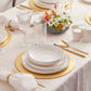 Streamline New Saturn, 59 Piece New Generation Bone Dinner Set for 12 People, White Gold