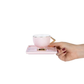 Art Deco, 4 Piece Porcelain Espresso Turkish Coffee Cup Set for 2 People, 80ML, Pink Gold