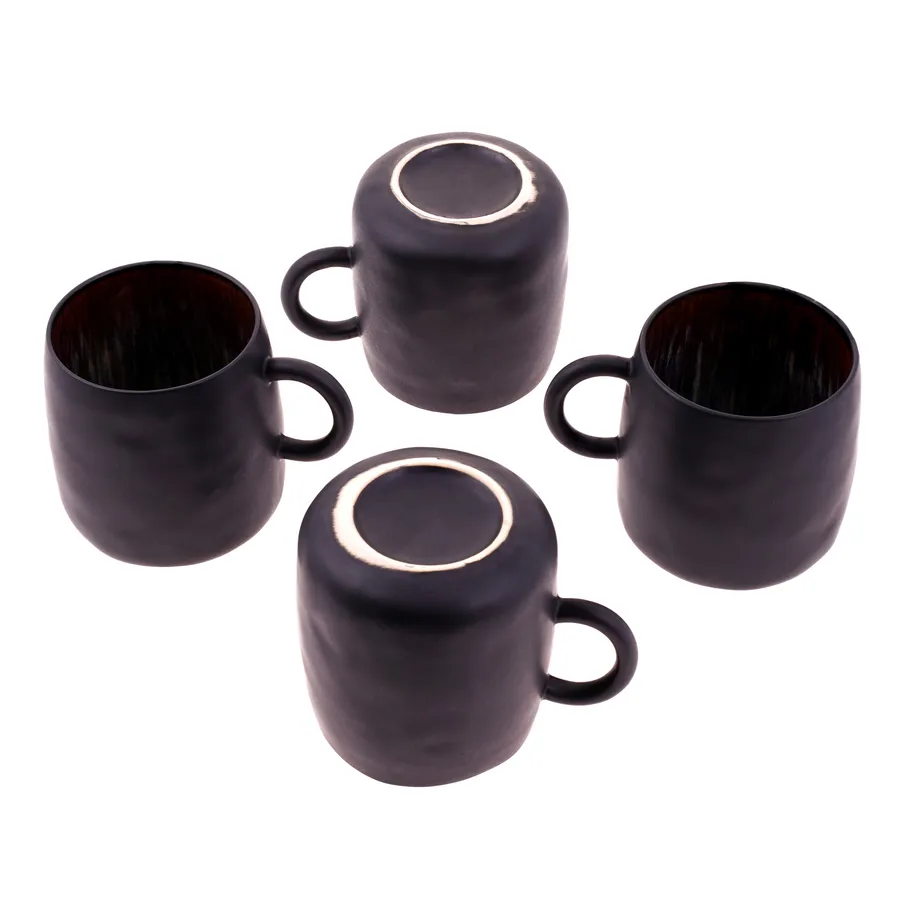 Galactic Reactive Glaze, Set Cană pentru 4 persoane, 400ML, Negru