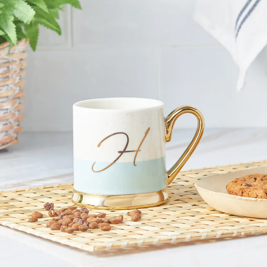 Letter H, Porcelain Mug, 330ML, Multi