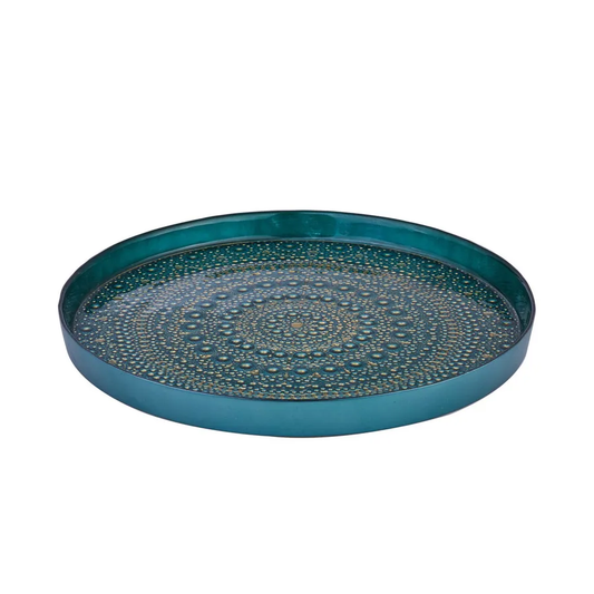 Rashel, Glass Decorative Tray, 35cm, Multi