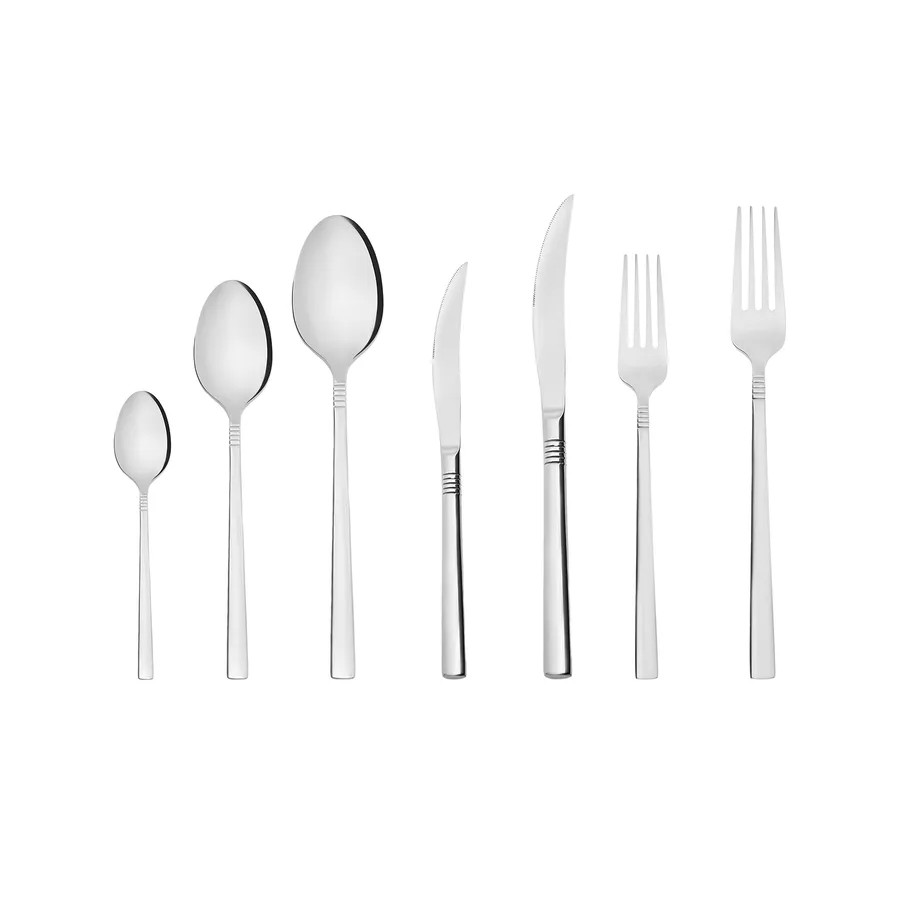 Nil, 84 Piece Stainless Steel Cutlery Set for 12 People, Silver