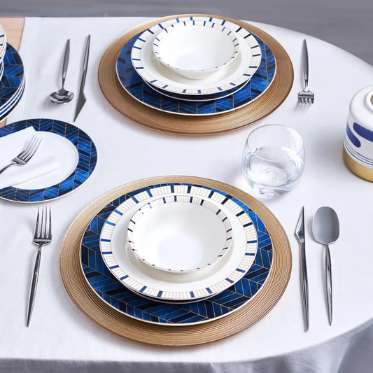 Safir, 24 Piece Porcelain Dinner Set for 6 People, Multi