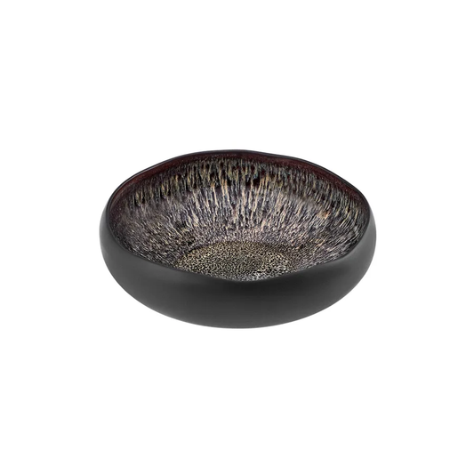 Galactic Reactive Glaze, Serving Bowl, Medium, Black