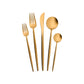 Jupiter, 60 Piece Stainless Steel Cutlery Set for 12 People, Matte Gold