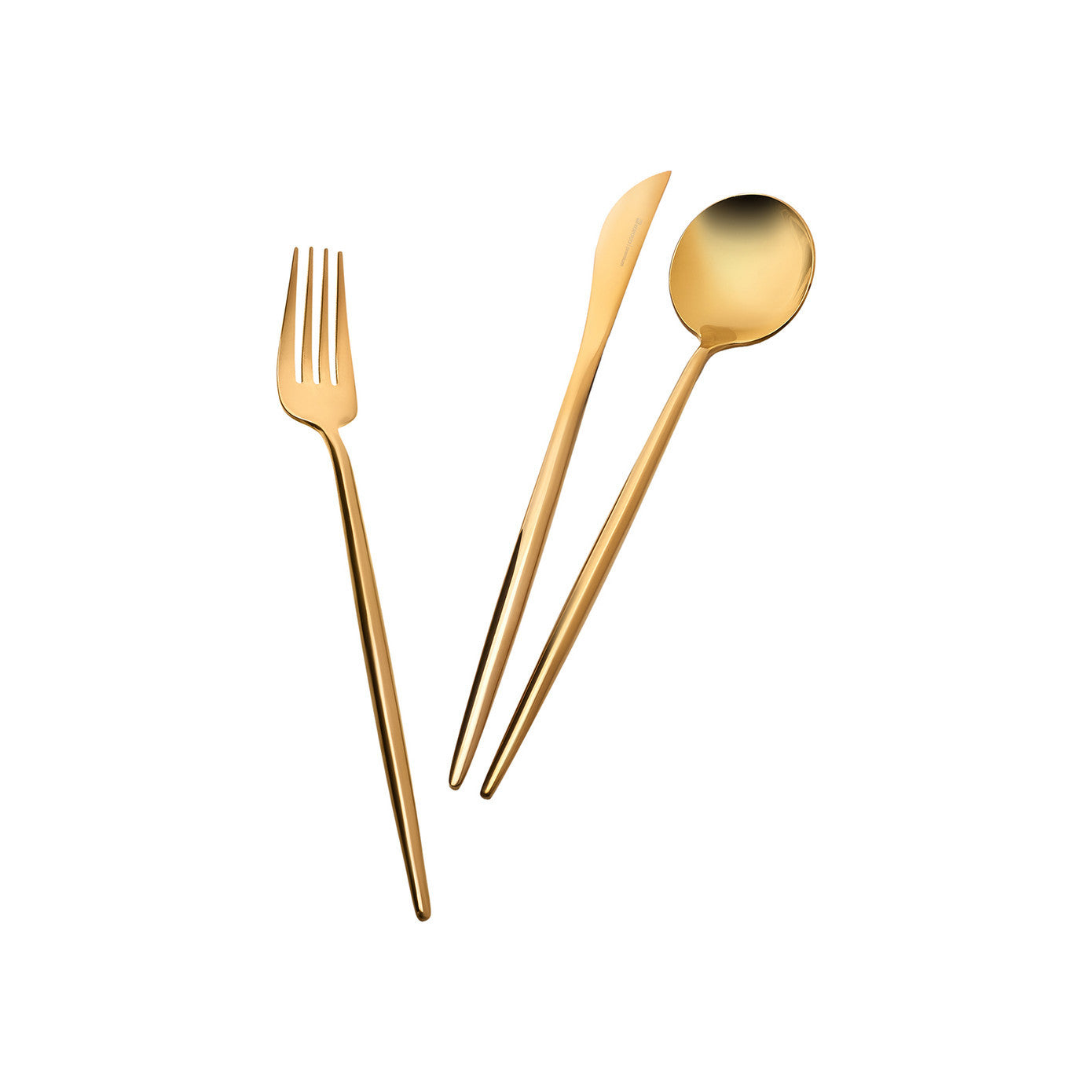 Jupiter, 60 Piece Stainless Steel Cutlery Set for 12 People, Matte Gold