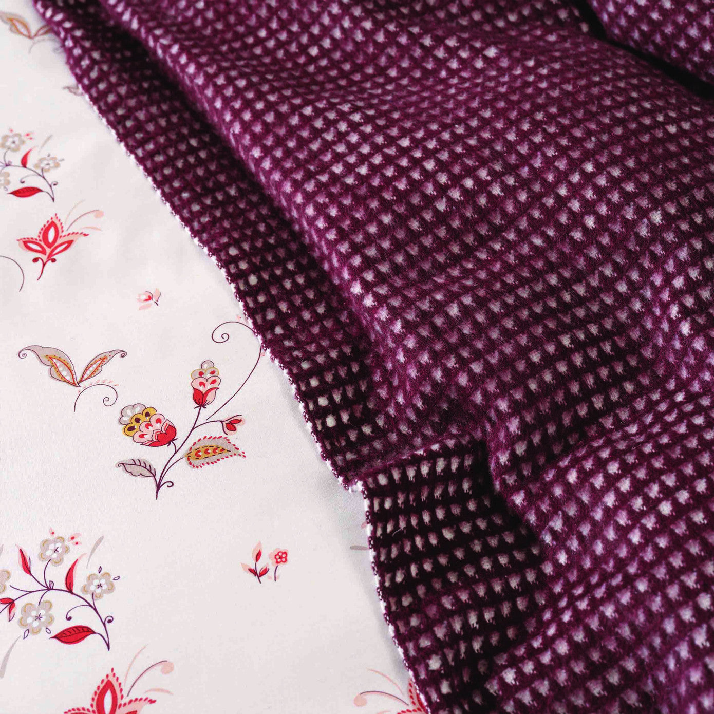 Luna, Blanket Set, Double, Burgundy