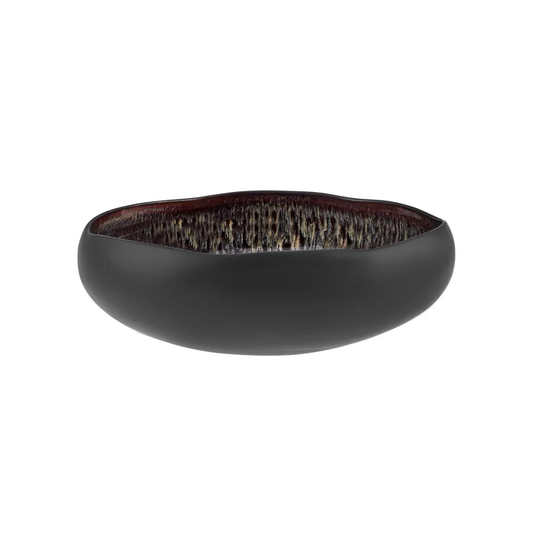 Galactic Reactive Glaze, Serving Bowl, Medium, Black