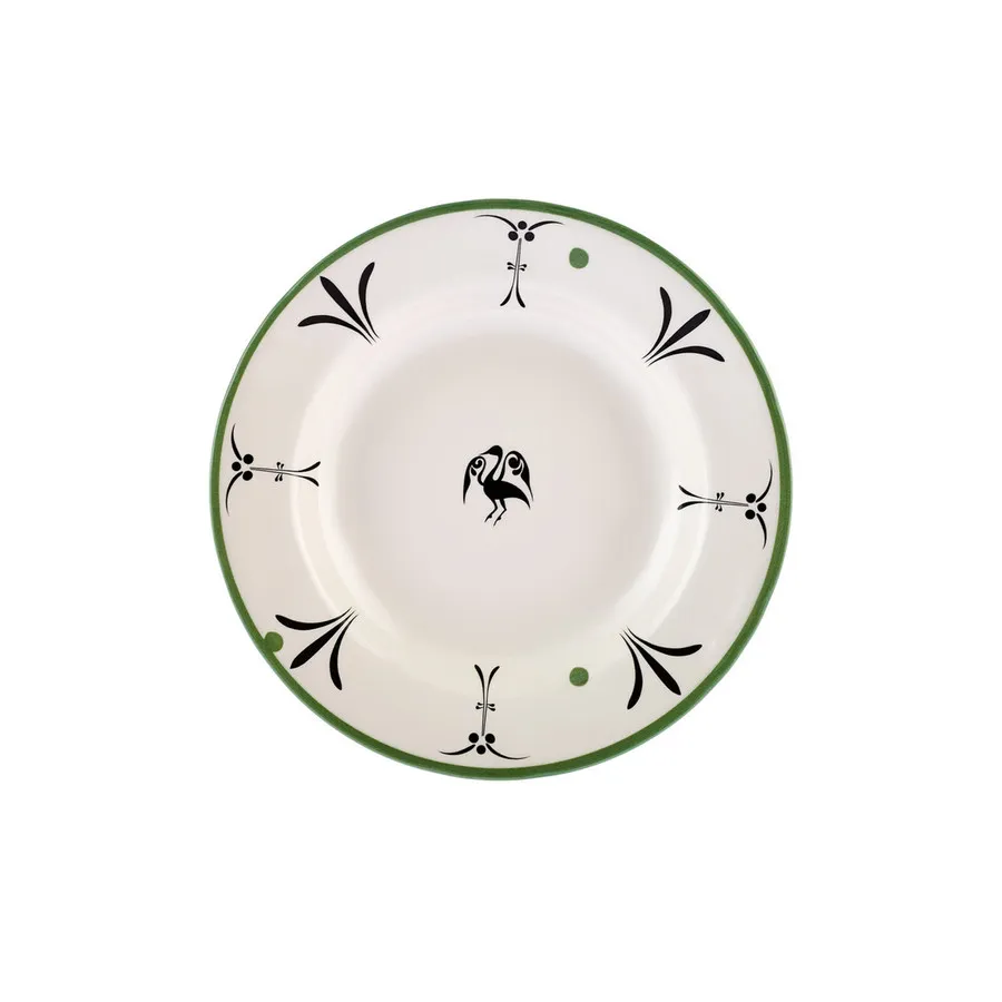 Paye Seljuk Collection, Porcelain Pasta Bowl, 23cm, Green Multi