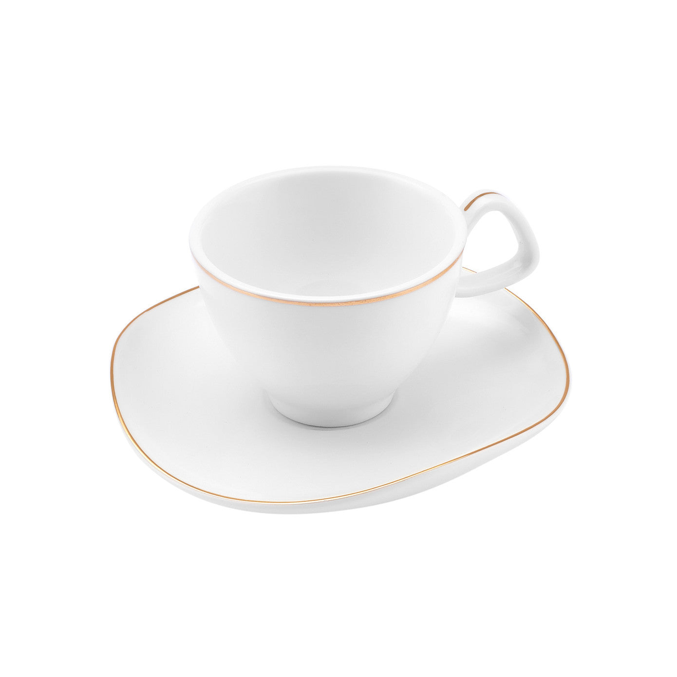 Streamline Middle, 12 Piese, Set cești de Cafea Turcească pentru 6 persoane, 80ML, Alb Aur