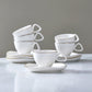 Streamline Middle, 12 Piece Porcelain Espresso Turkish Coffee Cup Set for 6 People, 80ML, White Gold