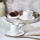 Iznik, 4 Piece Porcelain Espresso Turkish Coffee Cup Set for 2 People, 90ML, White Gold