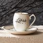 Signs of the Zodiac Libra, 2 Piece Porcelain Espresso Turkish Coffee Cup Set for 1 People, 90ML, Multi