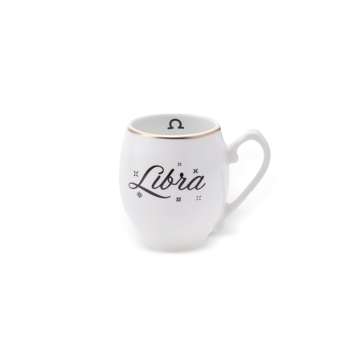 Signs of the Zodiac Libra, 2 Piece Porcelain Espresso Turkish Coffee Cup Set for 1 People, 90ML, Multi