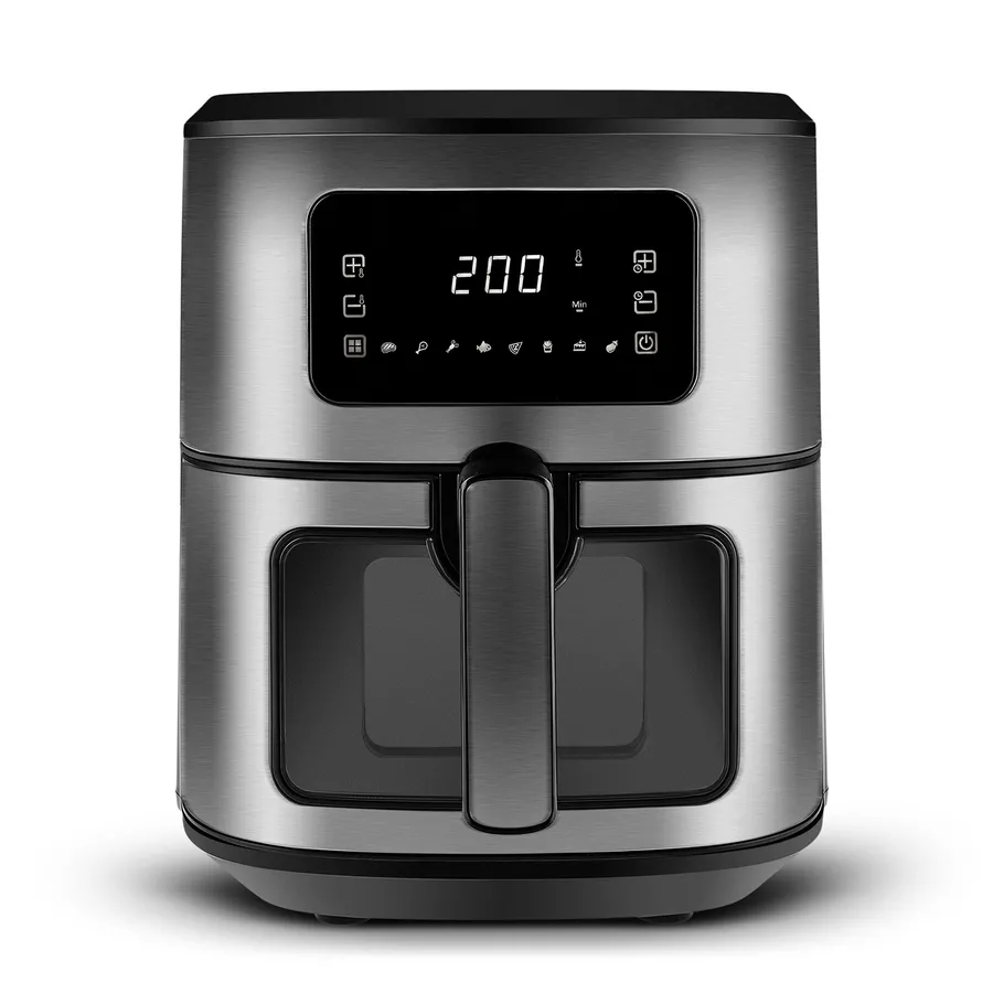 Multifry XXL, Airfryer with Digital Glass Window, 6.5L, Inox