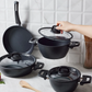 BioDiamond Powerful, 7 Piece Cookware Set, Induction, Black