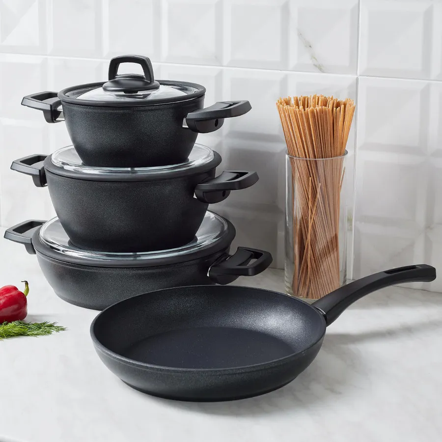 BioDiamond Powerful, 7 Piece Cookware Set, Induction, Black