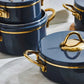 Ilion, 8 Piece Enamel Cookware Set, Anthracite Gold