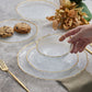 Milanda, 12 Piece Glass Dinner Set for 4 People, Transparent Gold