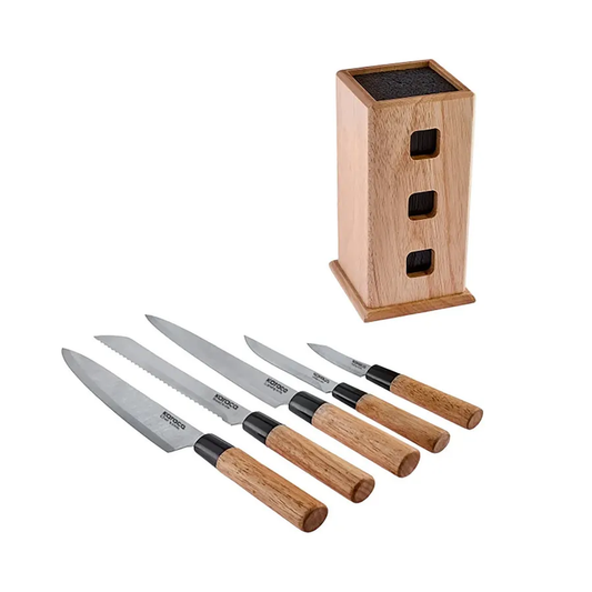 Cruze, 5 Piece Knife Set, Wood Black