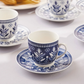 Peyker, 12 Piece New Bone Espresso Turkish Coffee Cup for 6 People, 85ML, Blue