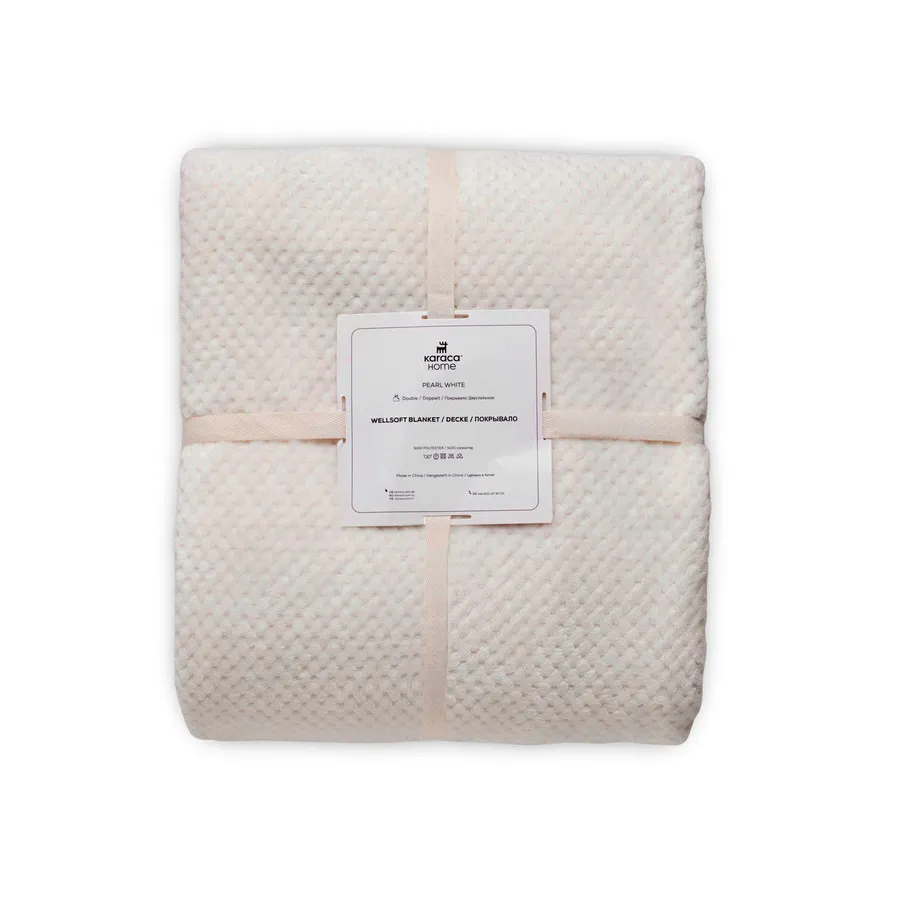 Pearl Baby Fleece Wellsoft, Double Blanket, White