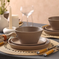 Mirum, 12 Piece Stoneware Dinner Set for 4 People, Brown