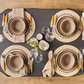 Mirum, 12 Piece Stoneware Dinner Set for 4 People, Brown