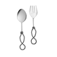 Rope, Serving Spoon and Fork Set, Silver