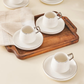 Streamline Saturn, 12 Piece Porcelain Espresso Turkish Coffee Cup Set for 6 People, 100ML, White Silver