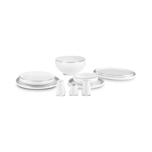 Streamline New Sunset, 59 Piese, Set de Vesela Pentru 12 persoane, Platină Alb