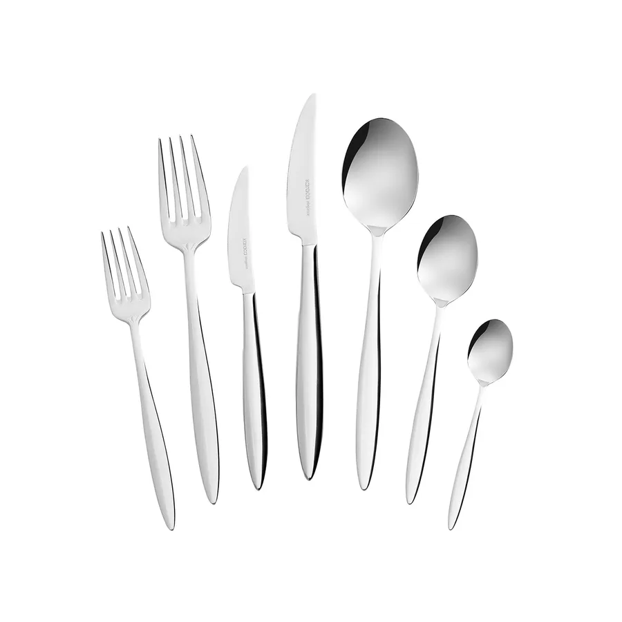 Novara, Elegance, 84 Piece Stainless Steel Cutlery Set for 12 People, Silver