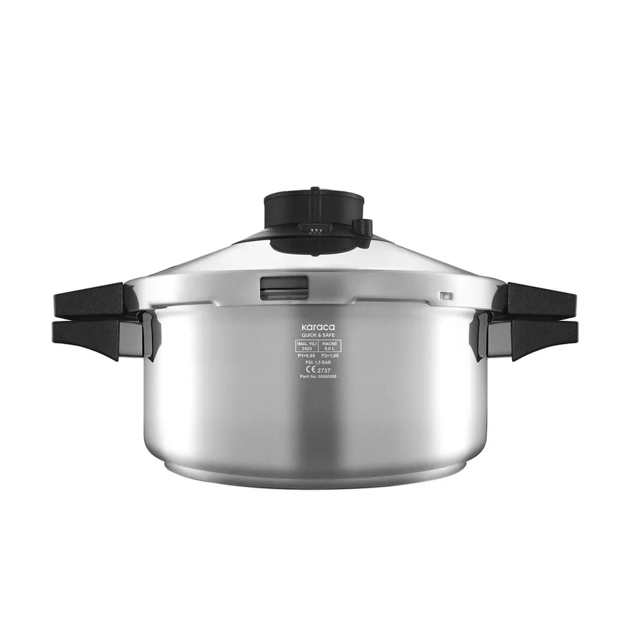 Quick and Safe, 2 Piece Stainless Steel Pressure Cooker Set, Induction, 6+8L