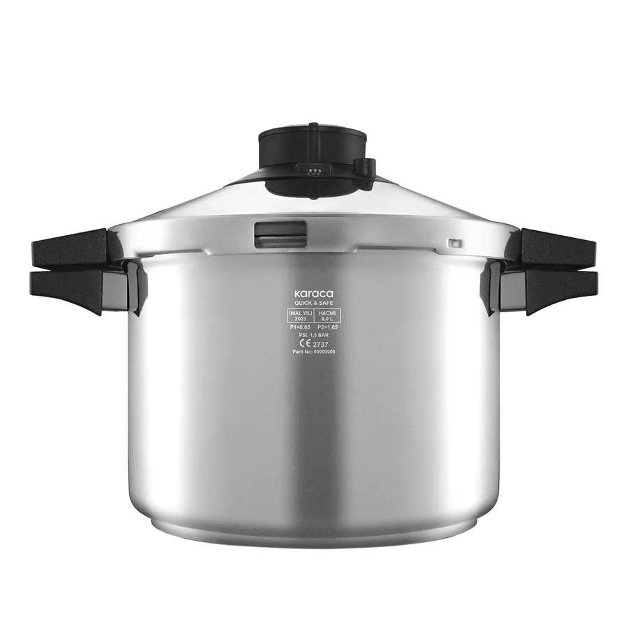 Quick and Safe, 2 Piece Stainless Steel Pressure Cooker Set, Induction, 6+8L