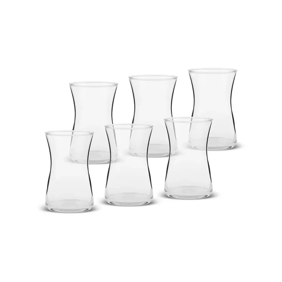 Heybeli, 6 Piece Tea Glass Set for 6 People, 170ML, Transparent