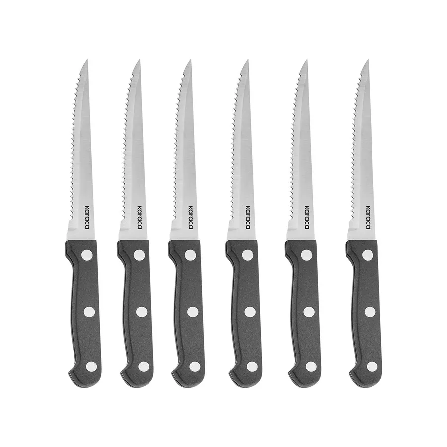 Stern, 6 Piece Meat Knife Set, Black