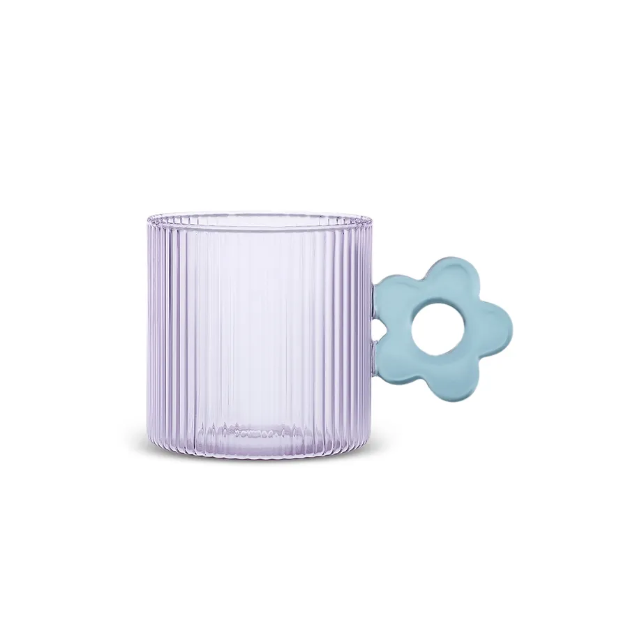 Miracle, Glass Mug, 360ML, Green Flower