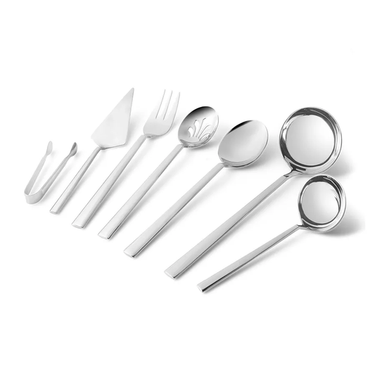 Carmelo, 91 Piece Stainless Steel Cutlery Set for 12 People, Platinum