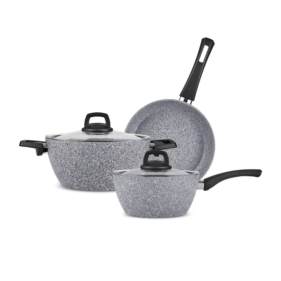 Gris Biogranite, 5 Piece Cookware Set, Induction, Grey