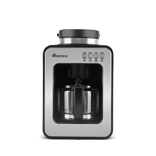 Grindmaestro, Filter Coffee Maker with Built in Grinder, Inox