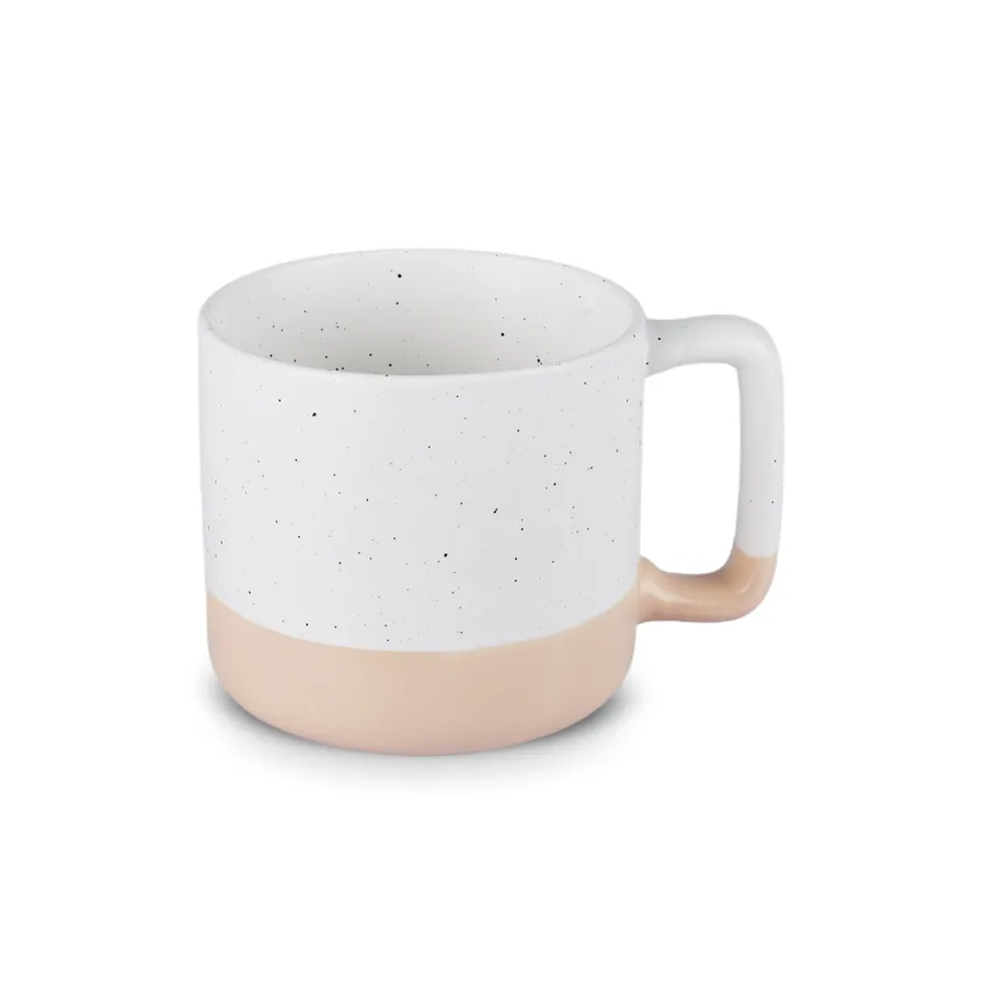 Maybel, Stoneware Mug, 400ML, White Orange