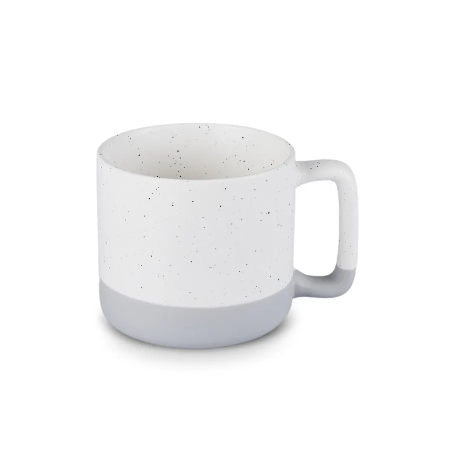 Maybel, Stoneware Mug, 400ML, White Grey