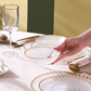 Zelazo Gold Rim, 18 Piece Glass Dinner Set for 6 People, Gold