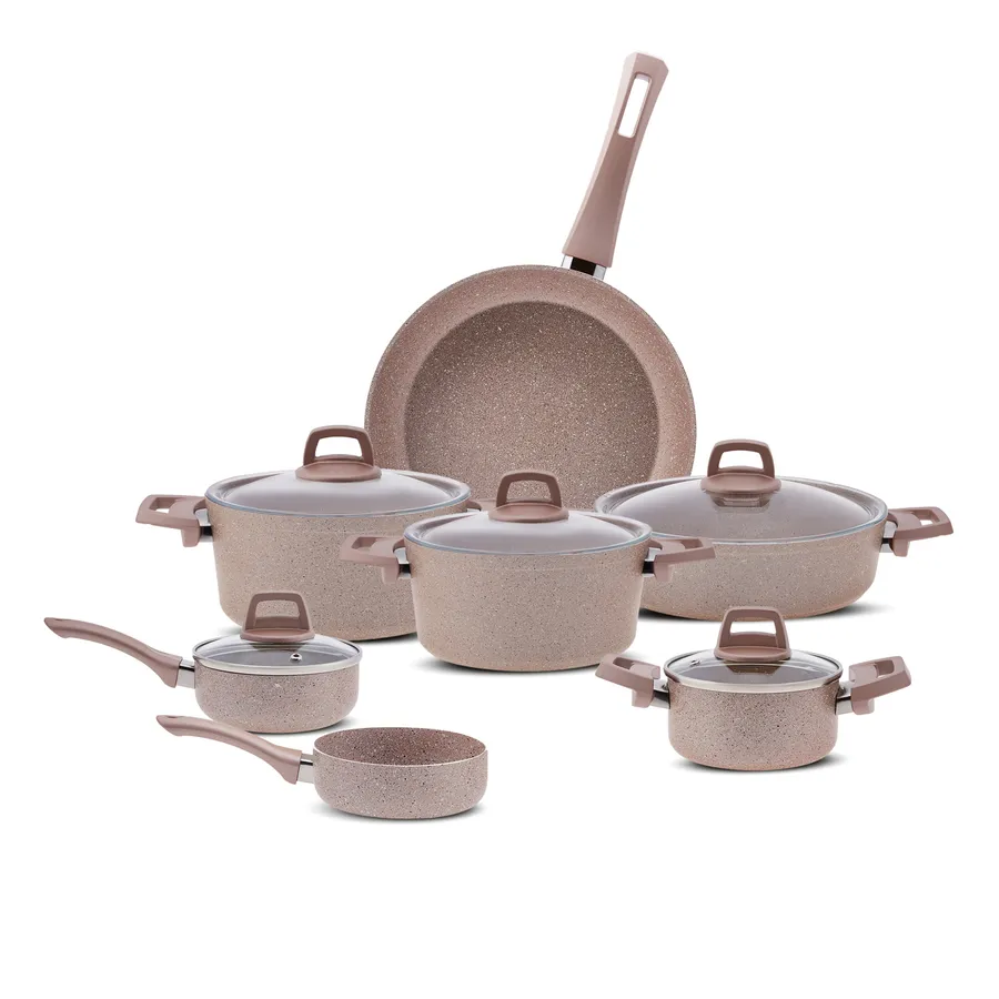 Biogranite, 12 Piece Cookware Set, Rosegold