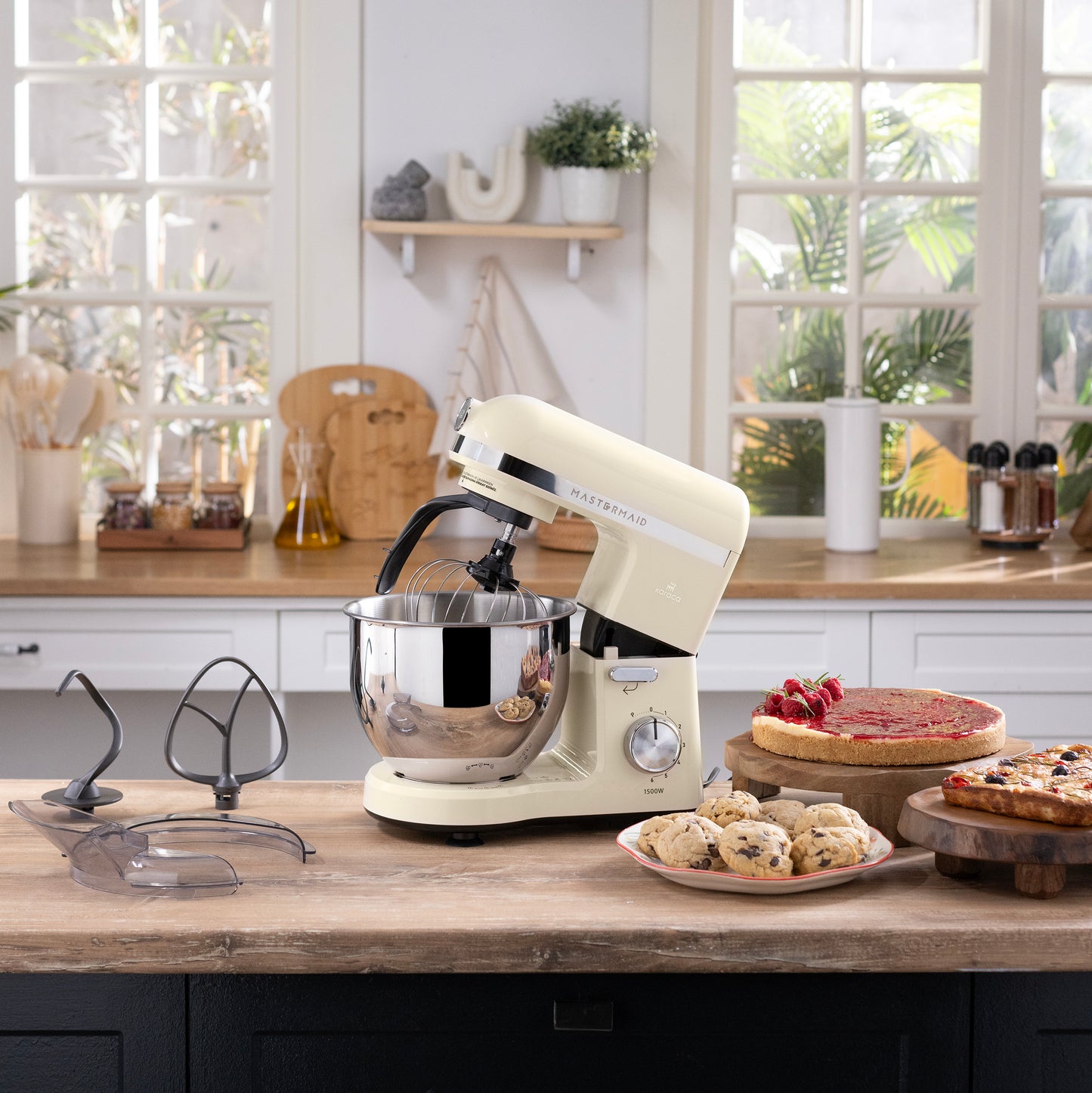 Mastermaid Chef Pro, Twin-Arm Stand Mixer, Soft Cream, 1500W, 5 LT