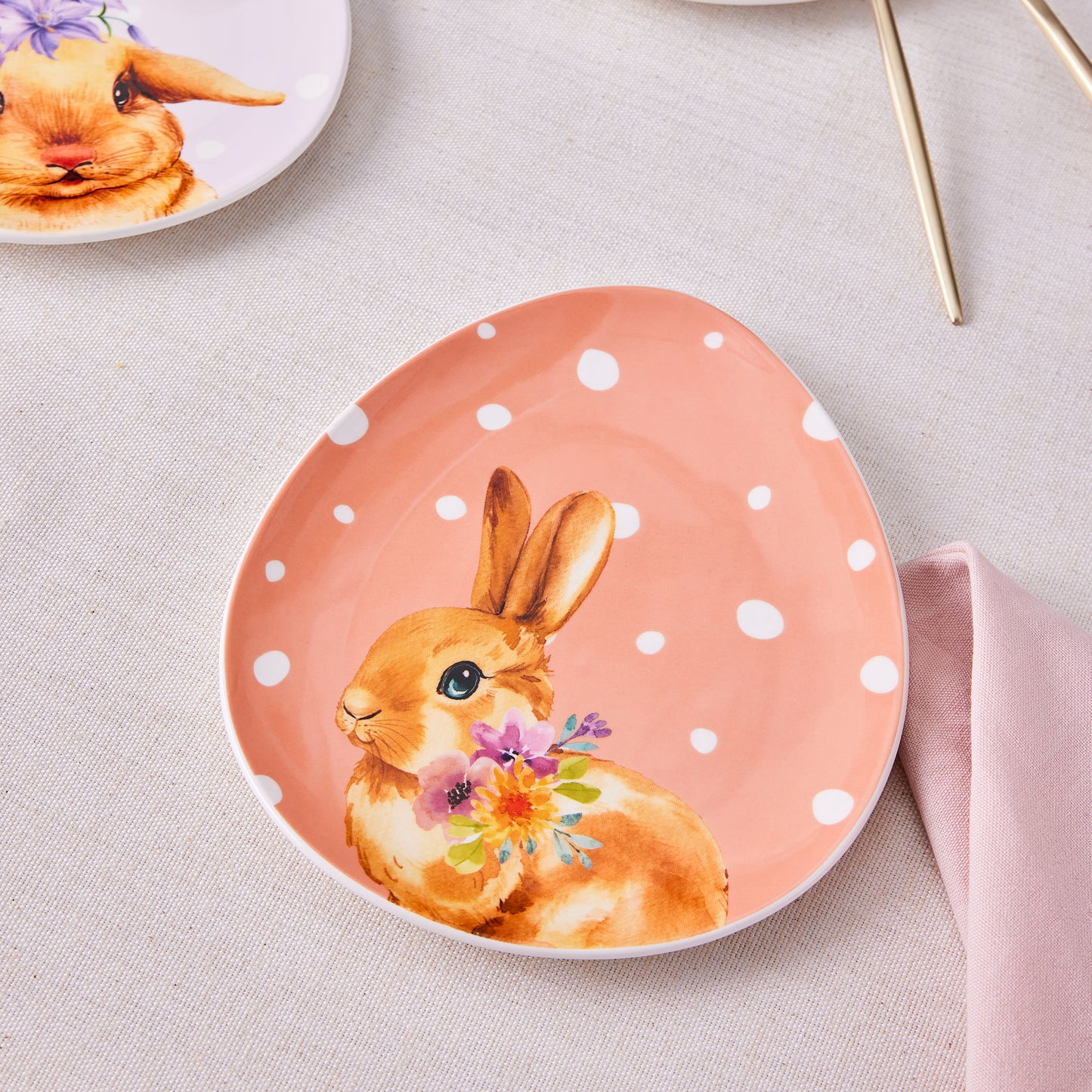 Easter, 4 Piese, Set de Farfurie pentru Tort, Multi