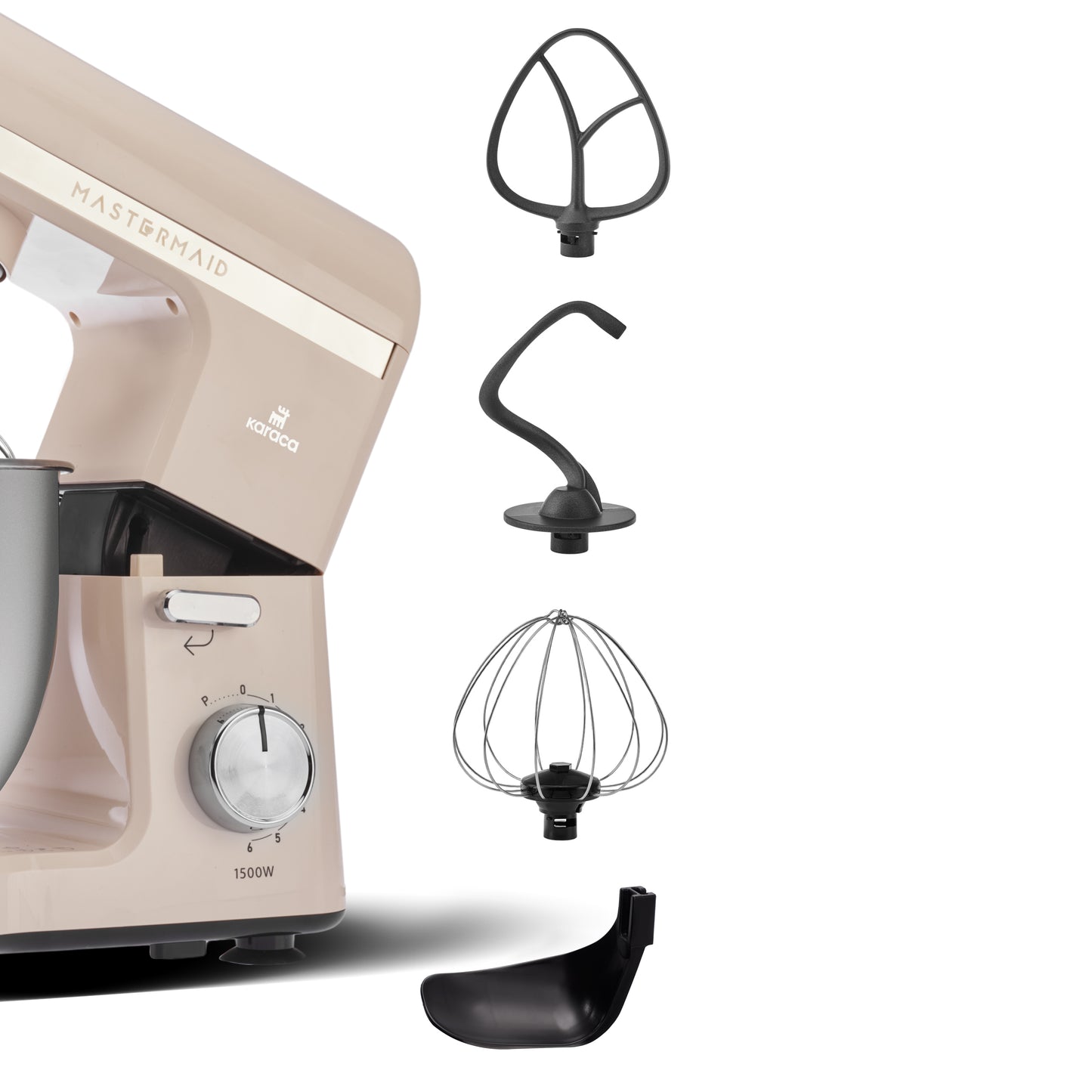 Mastermaid Chef Pro, Twin-Arm Stand Mixer, Soft Cream, 1500W, 5 LT