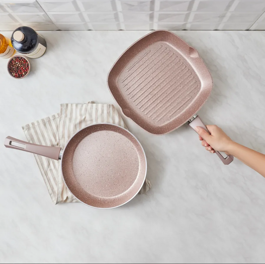 Biogranite, 2 Piece Pan Set, Induction, Rosegold